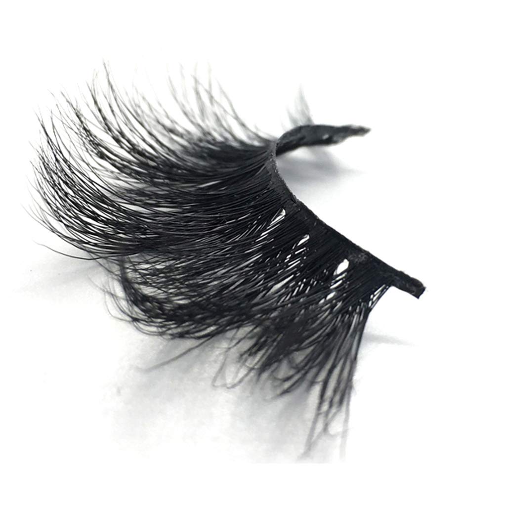 GOO GOO 3D Mink Eyelashes Fake Eyelashes 25mm Dramatic Long Siberian Mink Eyelashes Natural Layered Effect Hand Made Strips Eyelashes Reusable Make Up Real False Eyelashes 1 Pair